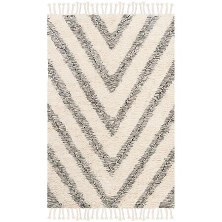 Safavieh 4 x 6 ft. Kenya 901H Hand Knotted Rectangle Area Rug Black & Ivory KNY901H-4